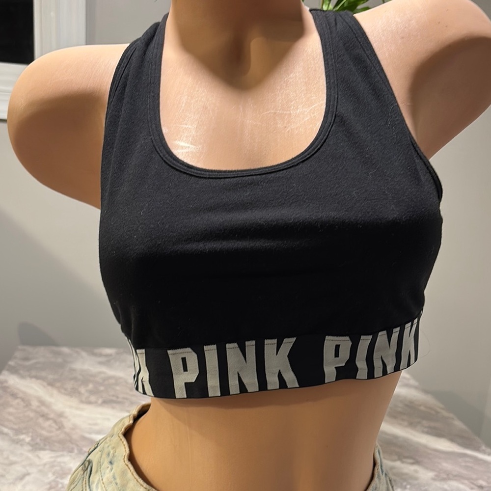 PINK Victoria's Secret Black Athletic Sports Bra - Picture 6 of 11